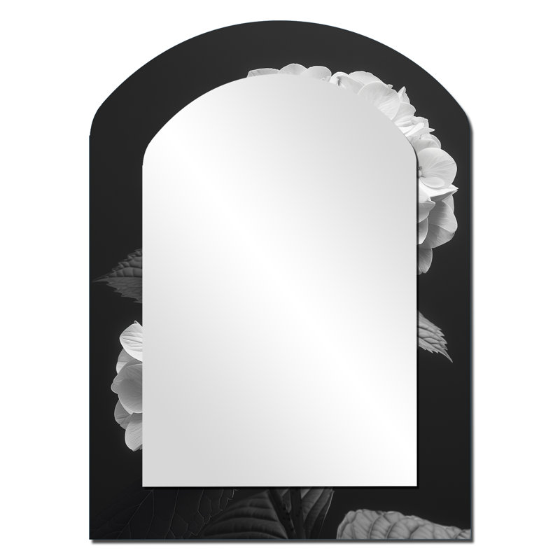 Monochromes noir et blanc hydrangea Botanical Bea, 34 po x 25 po