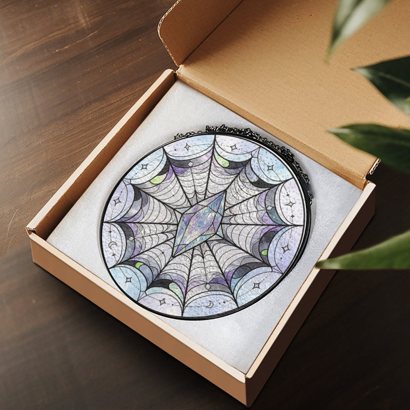 Vitrail araignée vitrail pour fenêtre, 3.5x3.5in(9x9cm)