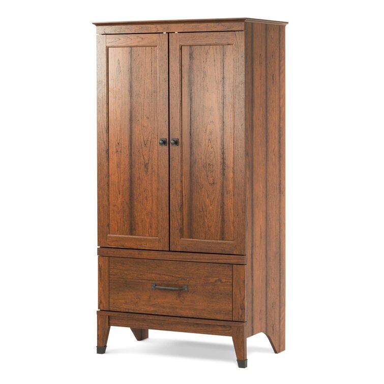 Georgia Rustic Solid Wood Wardrobe Armoire Closet with 4 Drawers.