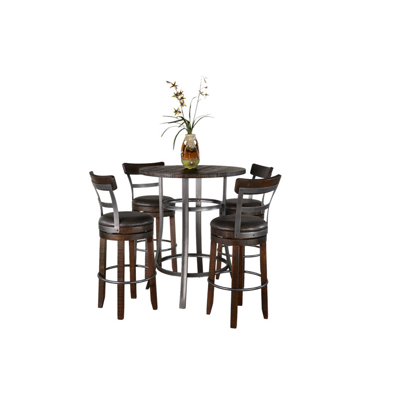 Sunny Designs Metal Frame Pub Set, 5 Pieces: Table, 4 Chairs