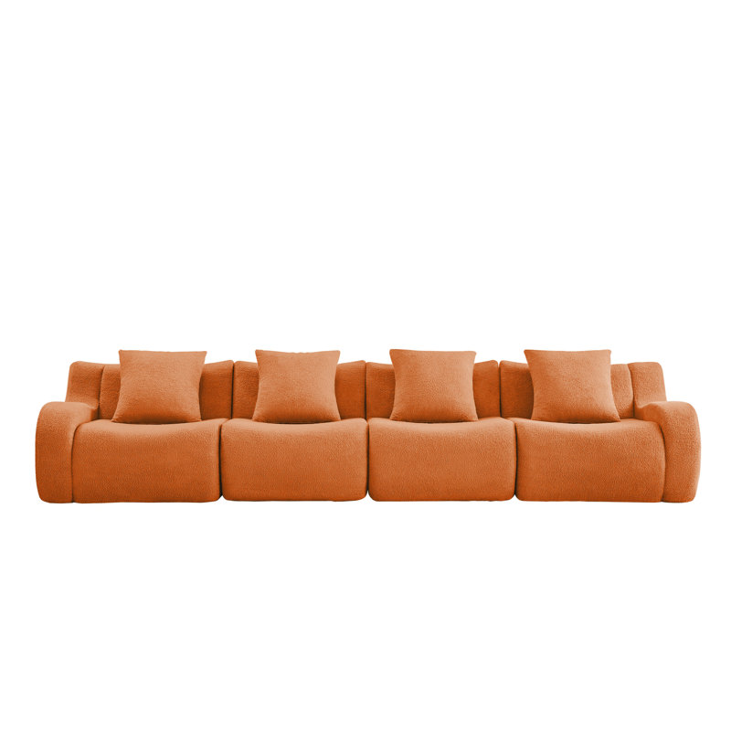 Canapé Teddy 32D, Orange moelleux