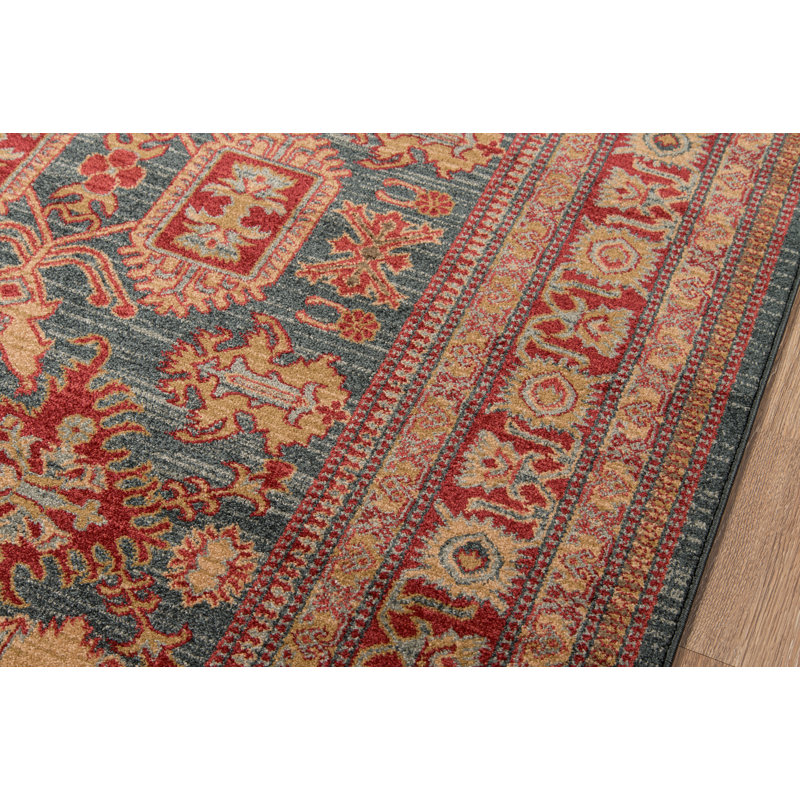 Tapis bleu Halida, Rectangle 9 pi 3 po x 12 pi 6 po