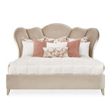 Villa Cherie Velvet Channel Tufted Eastern King Bed