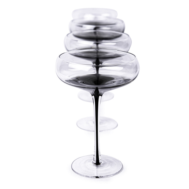 Smoke Stem Coupe Cocktail Glasses (Set of 4) Hotel Collection