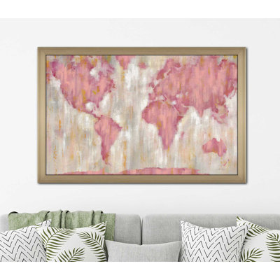 Blush World Map v2 Crop - reproduction de cadre photo