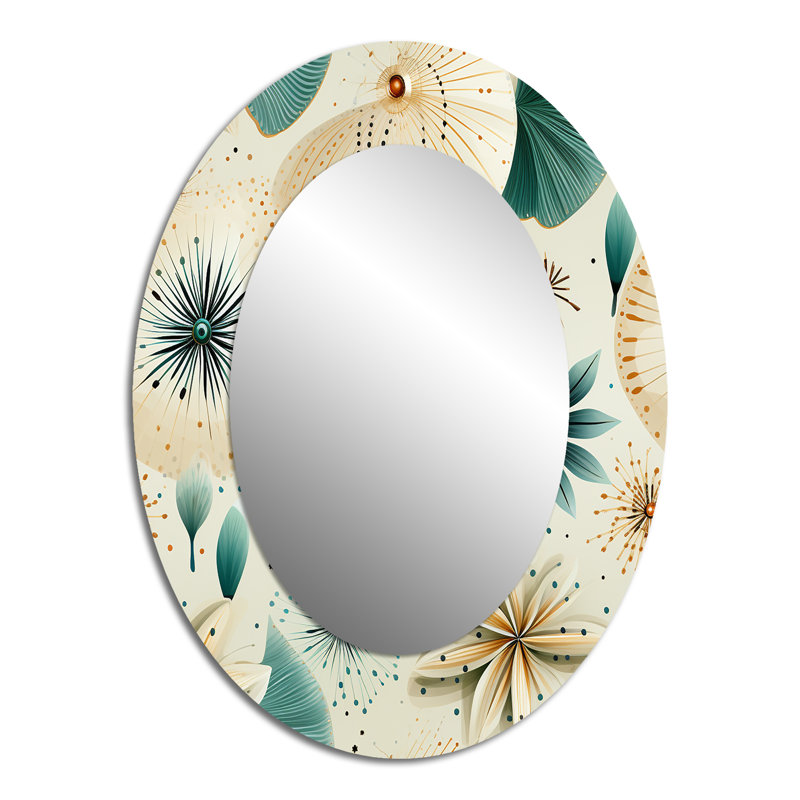 Sunair - Abstract Oval Decorative Mirror On Metal, 40" H x 30" W