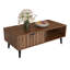 Table basse 47,2 po Caya avec 2 tiroirs cannelés et pieds en bois massif
