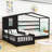  Twin Wood House Bed with Fence and Slatted Frame-1577662659