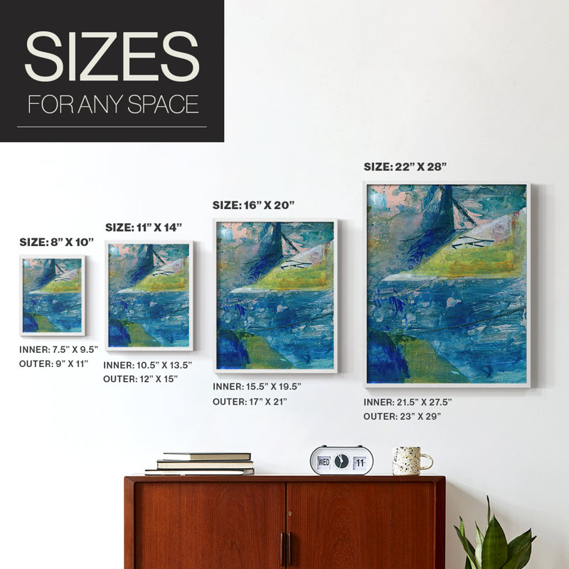 «Spring Winds VI», reproduction encadrée - bois massif, Blanc, H 28 po x l 22 po