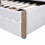 Lit plateforme tapissier avec pieds et gigogne en bois