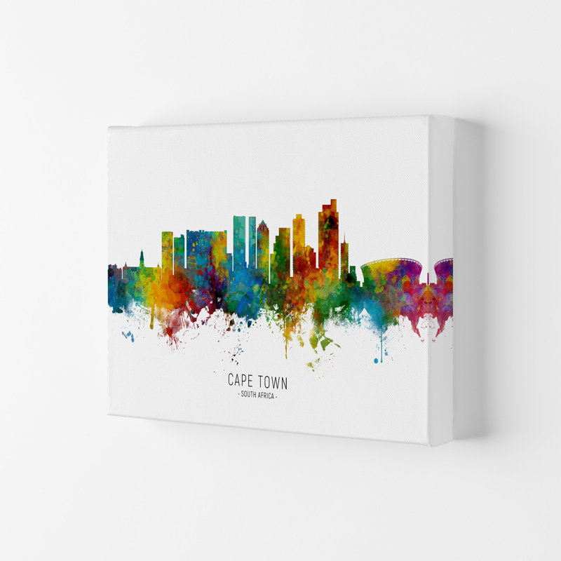Cape Town South Africa Skyline by Michael Tompsett - Print, 42cm H x 59.4cm W x 4cm D, Wrapped Canvas