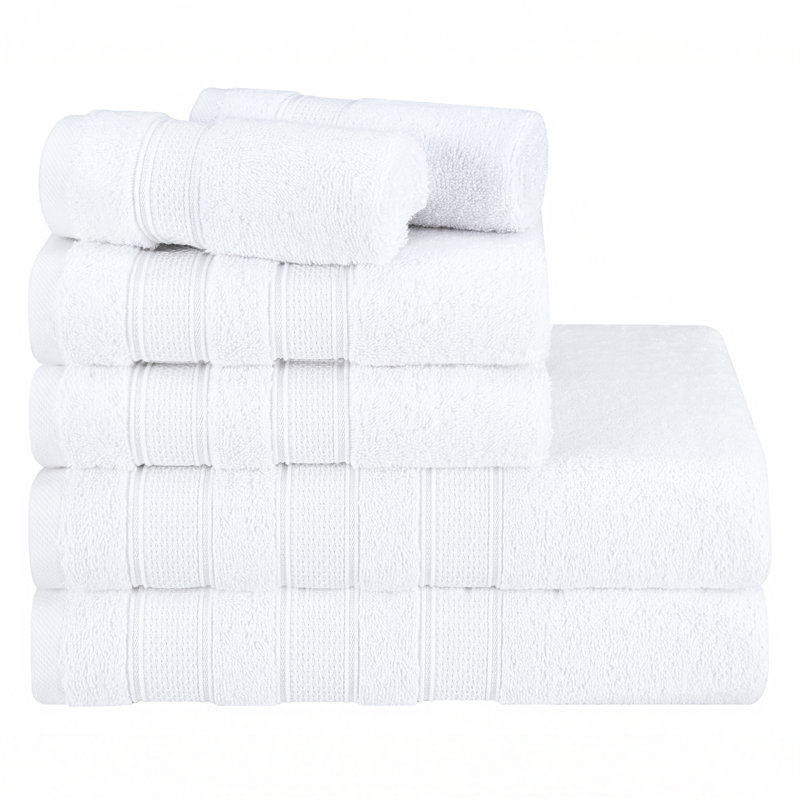 Ensemble 6 serviettes de bain Karani, Blanc