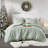 Phoebe Sage Diamond Quilted Ruffle Edge 3-Piece Full/Queen Comforter Set-293093509-293093506