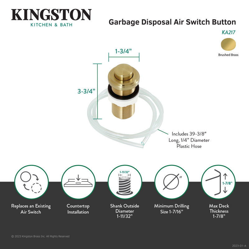 Kingston Brass Trimscape Garbage Disposal Air Switch Button