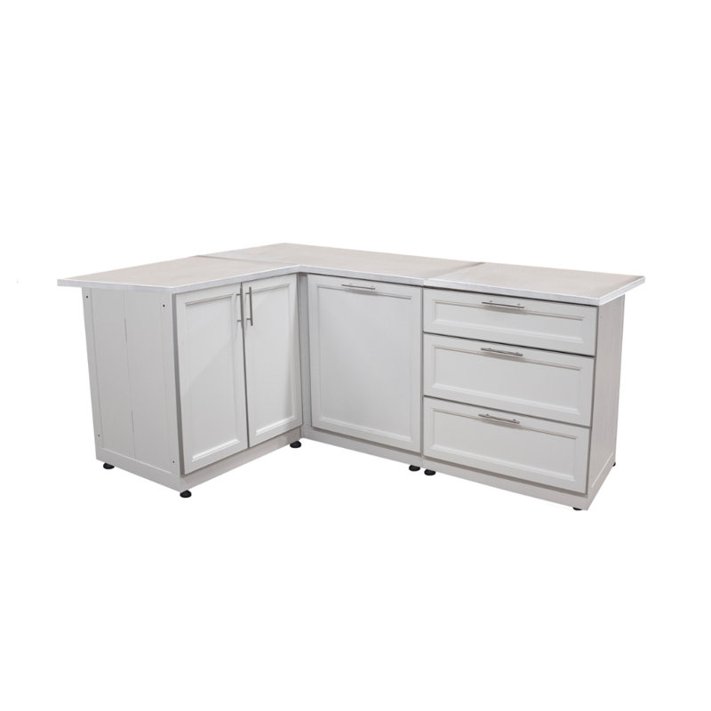 Blue Sky Outdoor Living - Ensemble de cuisine pour l'extérieur 3 pièces blanc 12 pièces