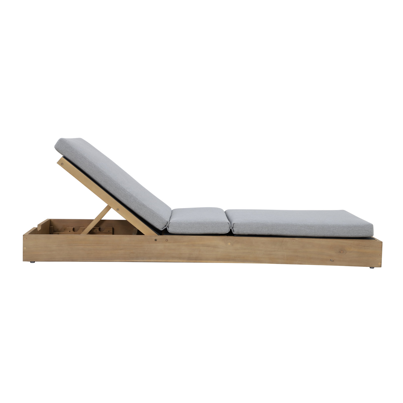 Adriatic 27'' Outdoor Acacia Chaise Lounge, Gray