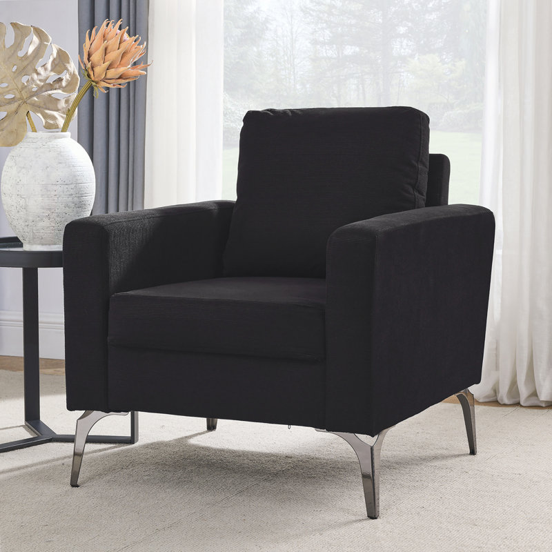Fauteuil Keito, Velours côtelé noir