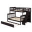 Lit superposé simple au dessus d'un lit double avec gigogne gigogne-1301996818