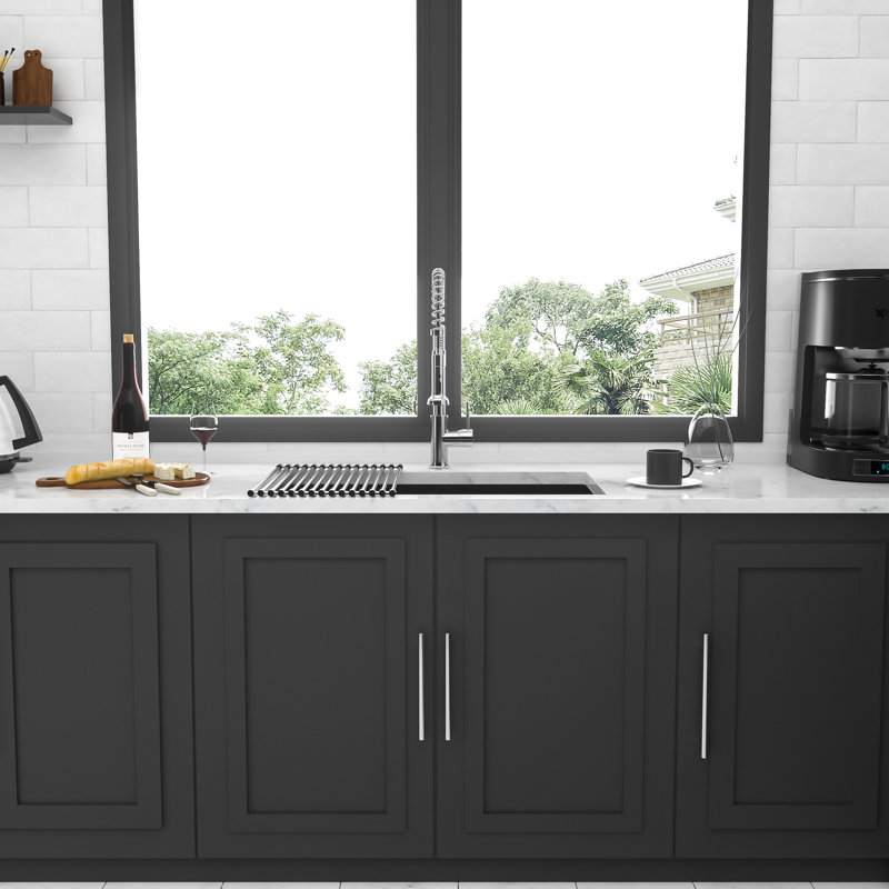 10 Inch Deep Kitchen Sink - 32" X 19", Gunmetal Black, Stainless Steel, With Handmade Brushed Finish For Elegance 10" 19" Black Sus304 Stainless, Single Bowl, Undermount, Soundproofing & Condensation