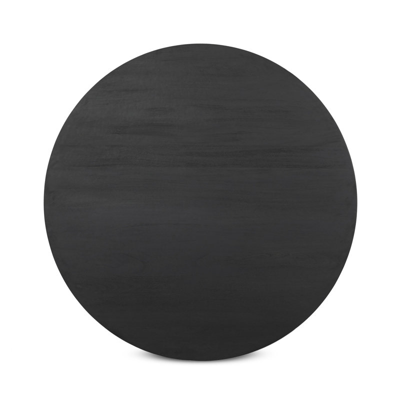 Darryn Round Solid Wood Dining Table, 30" H x 72" W x 72" L, Black