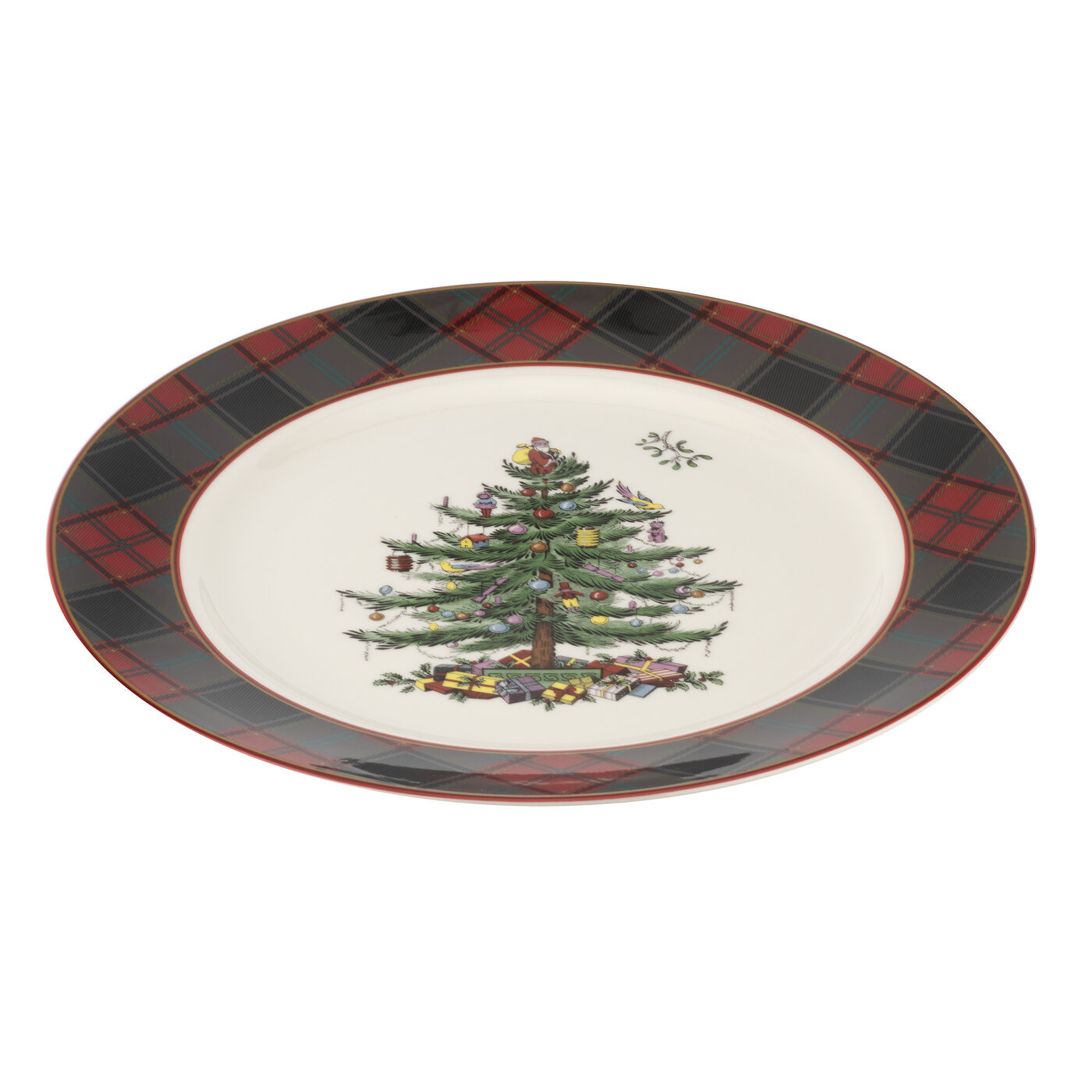 Christmas Tree Tartan 11" Dinner Plate