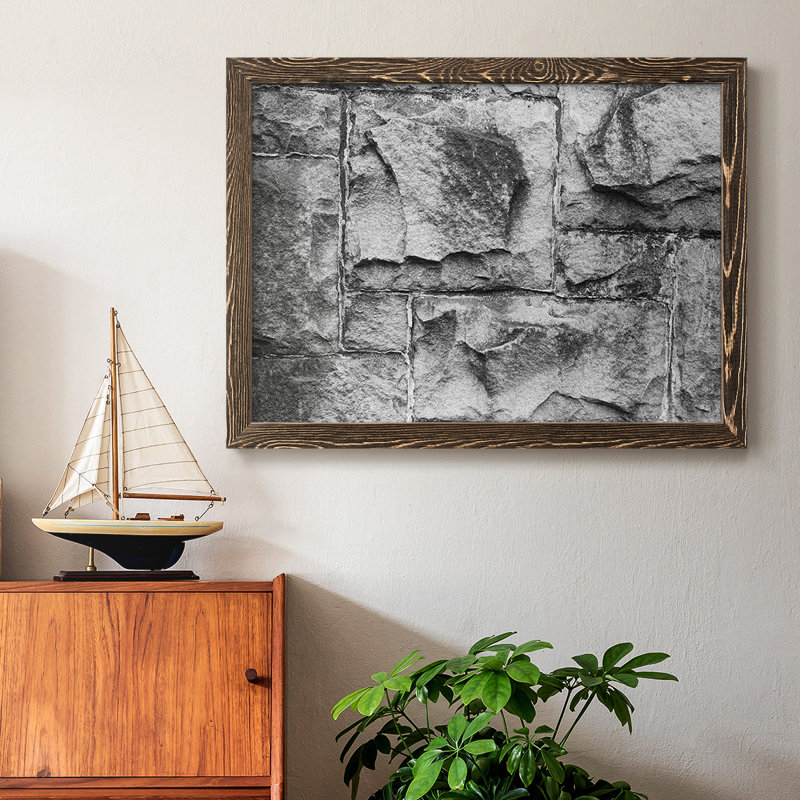Found Textures VI, peinture sur toile encadrée, Noyer, H 14 po x l 20 po x P 1,5 po