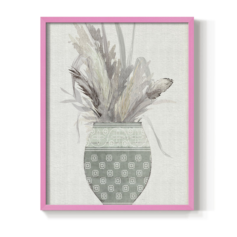Bandhani Arrangement II, reproduction encadrée - bois massif, H 30 po x l 24 po, Rose