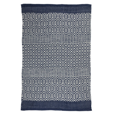 Tapis bleu marine tissé à la main