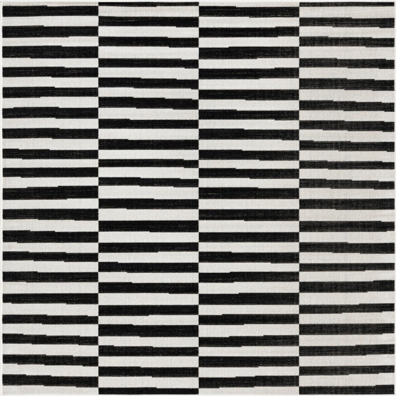 Striped Indoor Rug, Square 4'