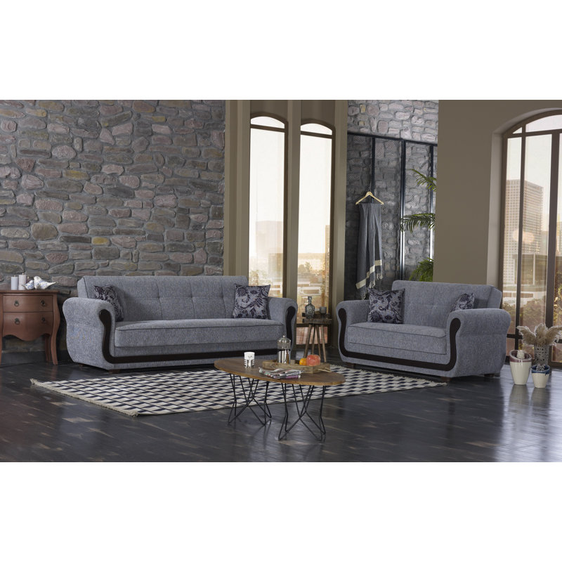 Zaylee Fabric 67'' Reception Loveseat, Gray