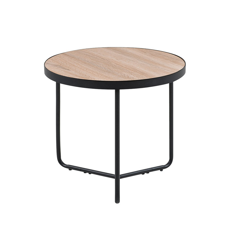 Zayn Cross Legs Coffee Table, Black/Brown, 45cm H x 50cm W x 50cm D