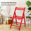 4 pièces Chaise de patio pliante en bois de peuplier-2096194377