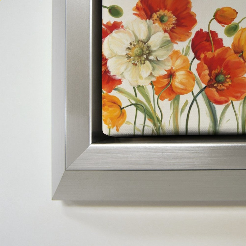 «Poppies Melody I» par Lisa Audit - impression sur toile, 24" H x 34" W, Silver