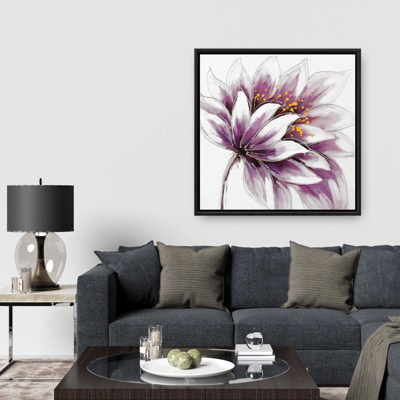 «Fleur mauve» sur, H 36 po x l 36 po x P 1,5 po