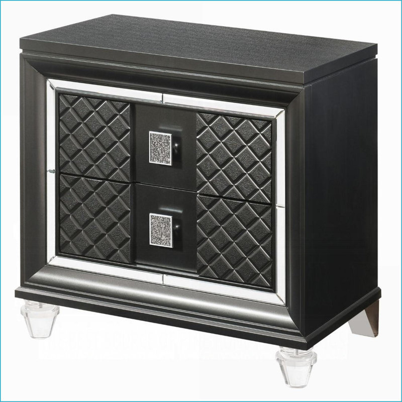 Table de chevet 2 tiroirs Modern Glam