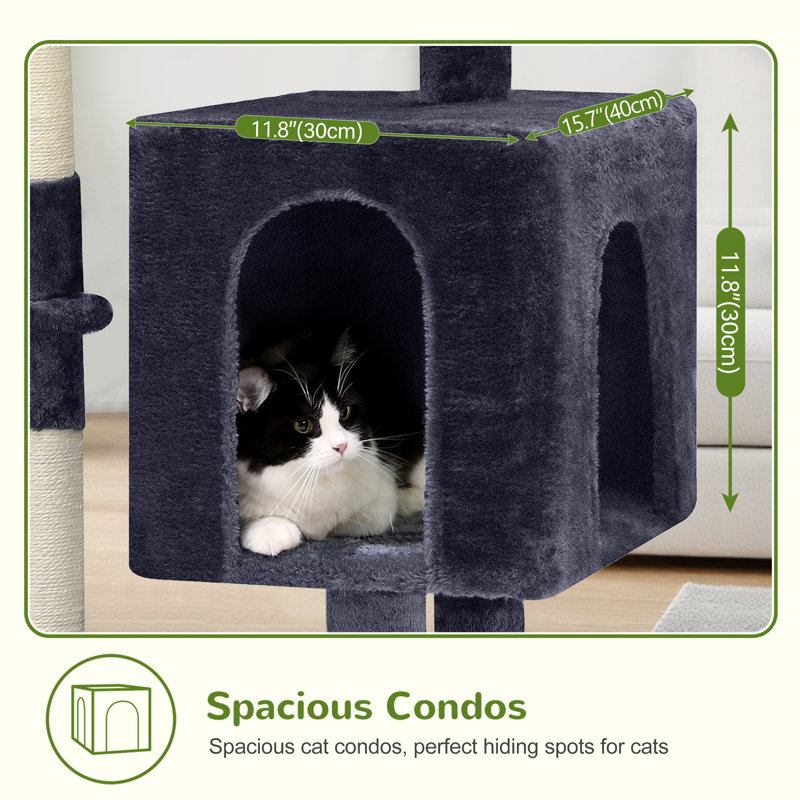 Versatile Cat Tree Tower With Scratching Posts, Hammock, Multiple Platforms, And Anti-Tip Kit For Large Cats, Made With Premium Quality Materials
