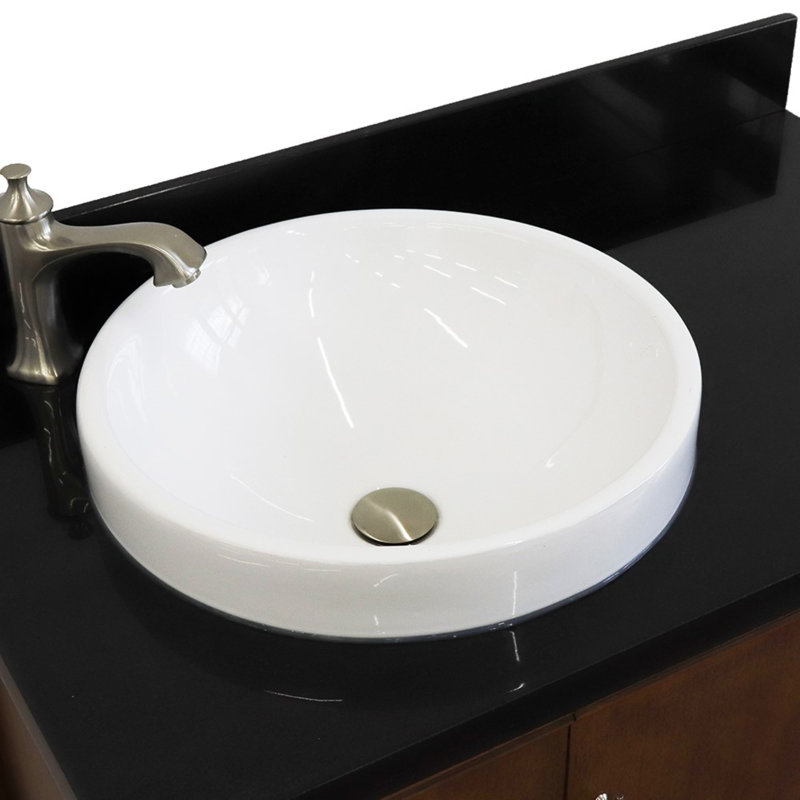 37'' Single Bathroom Vanity with Top, Black
