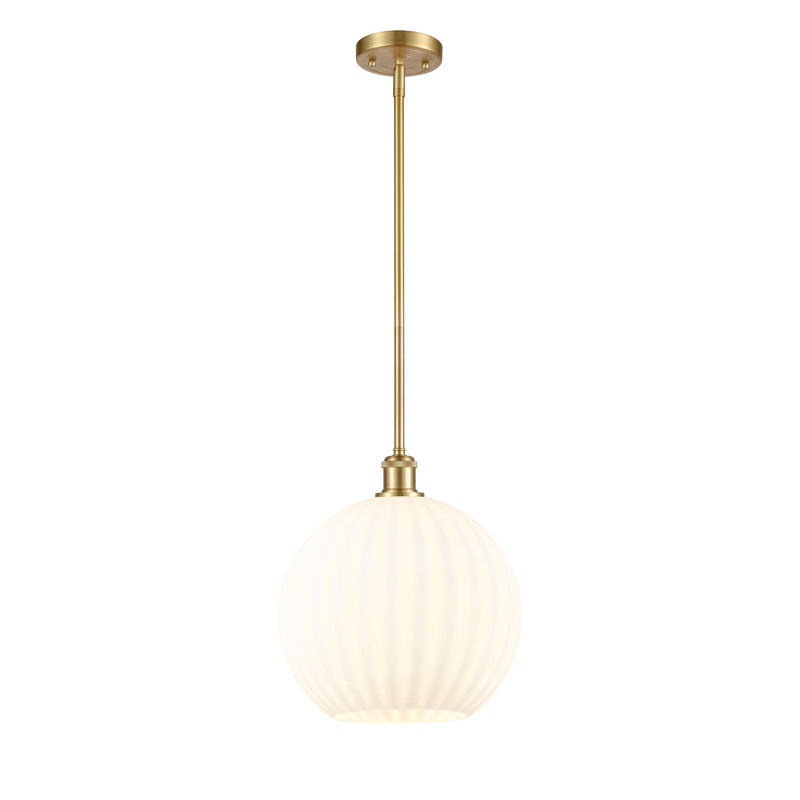 Luminaire suspendu 1 lumière Sabanc, H 13,5 po x l 12 po x P 12 po, Or satiné