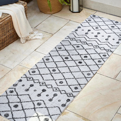 Tapis intérieur / extérieur ivoire / noir Williar Tribal Bohemian