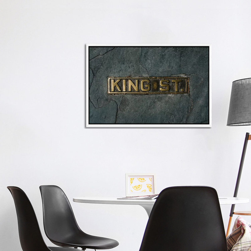 Charleston's King Street 1 Piece Wall Art on Canvas, 66.04cm H x 101.6cm W x 3.81cm D, White Framed
