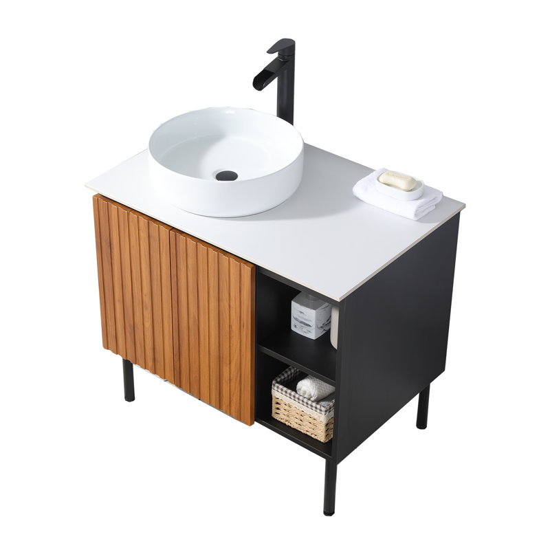 Ensemble de meuble-lavabo simple 32 po noir