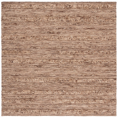 Hartzler Hand-Woven Flatweave Wool/Cotton Brown/Beige Area Rug