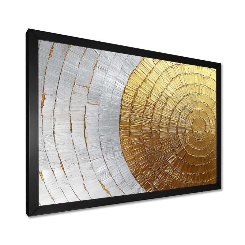 «Abstract Golden Wood Slide II», reproduction d'art sur toile encadrée, H 12 po x l 20 po, Cadre simple