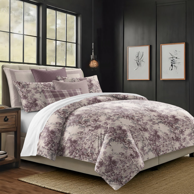 Dolce  Wisteria Cotton Comforter Set  8 Piece, Queen Comforter + 7 Additional Pieces