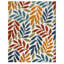 Tapis intérieur / extérieur multicolore à motif de feuilles en polypropylène tissé à plat et à motif à tissage plat-117046091