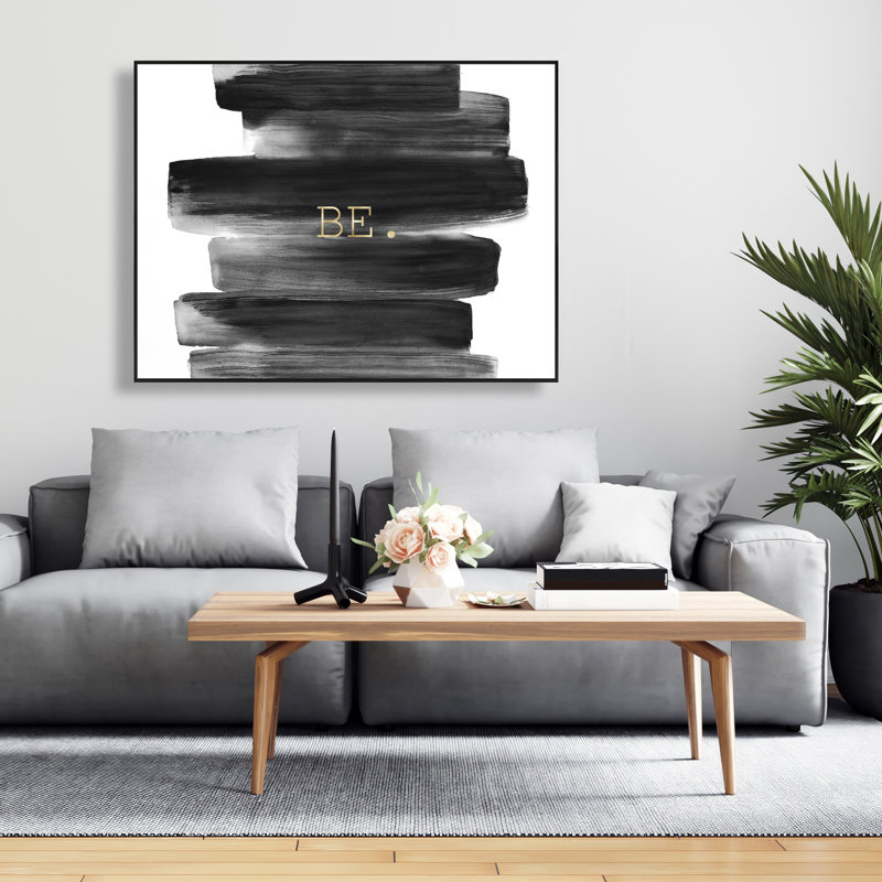 Be. Motif de citations sur toile blanche encadrée pour la décoration intérieure