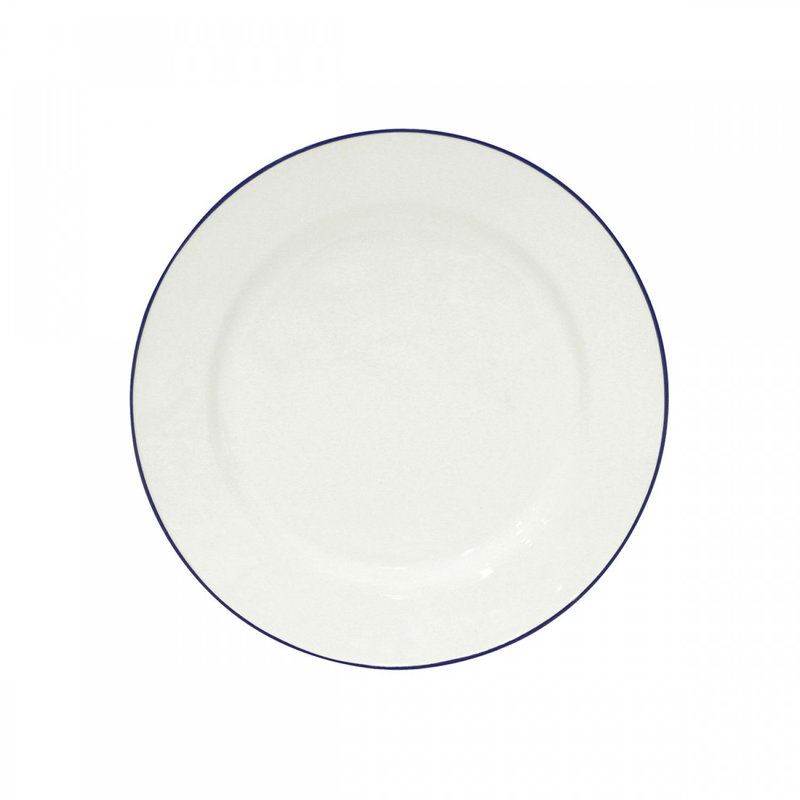 Beja Stoneware Dinner Plate, White/Blue