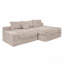 Siège modulaire modulaire pour canapé, canapé rembourré et compressé pour le salon, la chambre à coucher, un appartement, aucun assemblage requis, combinaison libre de 2 pièces, tissu en velours côtelé moelleux, beige-1260604625-1260604627