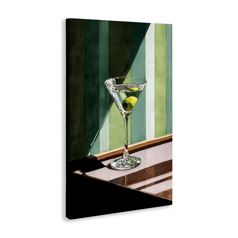 Olive martini en toile Sun Beam, design par Petal Prints Design, 36 x 24