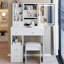 Petit espace - meuble-lavabo et tabouret rembourré convenable: bureau de tiroir gauche de 29,2 po, commande par miroir réglable à trois couleurs de luminosité, commande par miroir